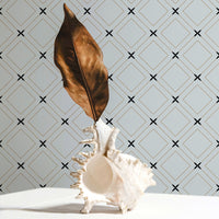 Blue Geometric Tile Pattern Wallpaper