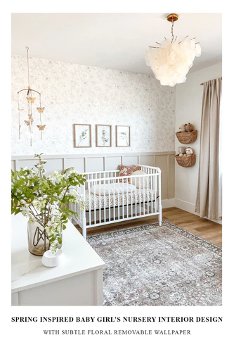 Spring inspired baby girl’s nursery interior design