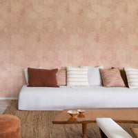 Modern Clay Pink Textured Limewash Removable Wallpaper