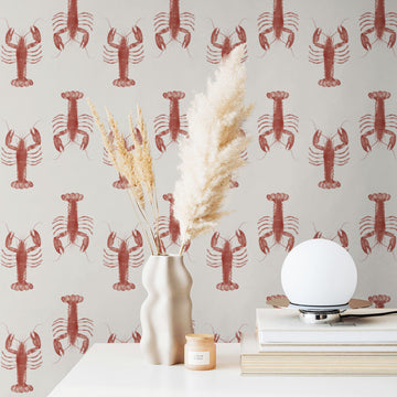red lobster pattern removable wallpaper
