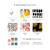 Included wallpaper materials in designer swatch book by Livettes Wallpaper