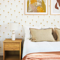 Tiny Palms In Ochre Removable Wallpaper