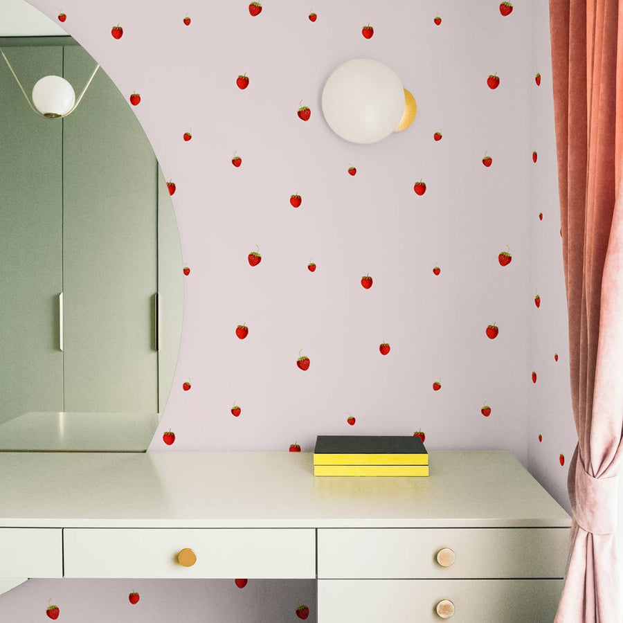 Tiny Strawberries Removable Wallpaper