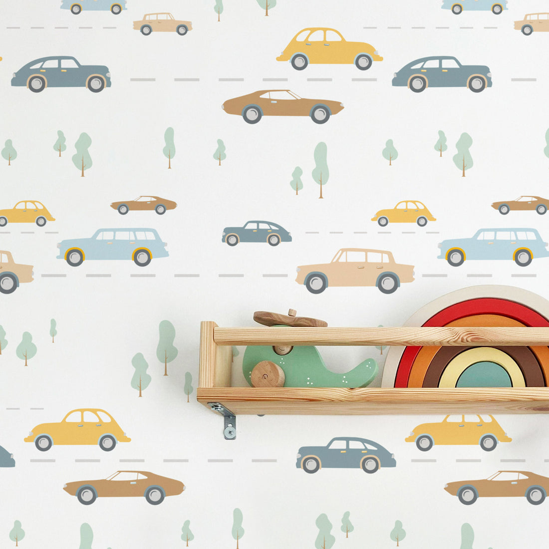 Pastel Vintage Cars Removable Wallpaper