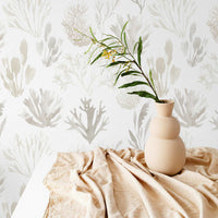 Elegant Neutral Watercolor Coral Wallpaper