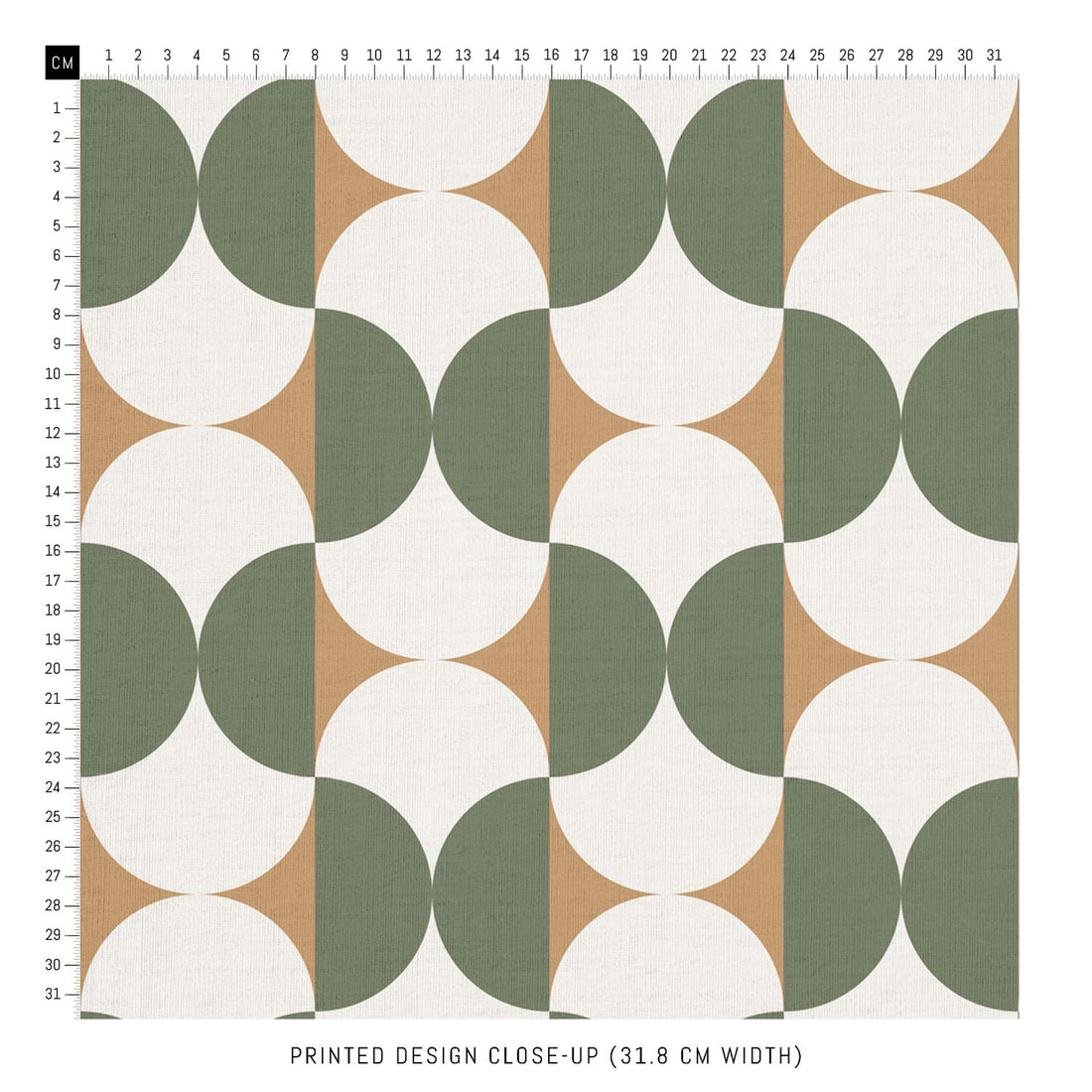 Olive Geometric Design Printed Fabric