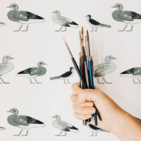 Sophisticated vintage duck birds removable wallpaper for kids interiors