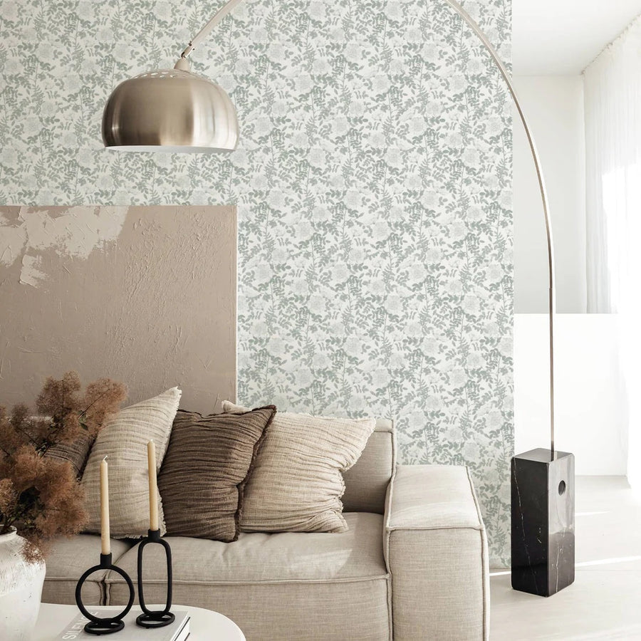 Royal Bloom Removable Wallpaper In Sage Color