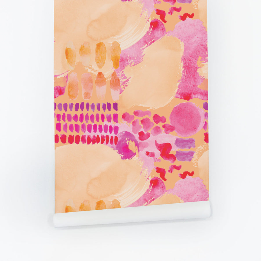 african accent wallpaper in pink and orange