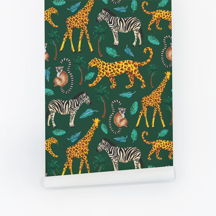 african jungle artwork with animals
