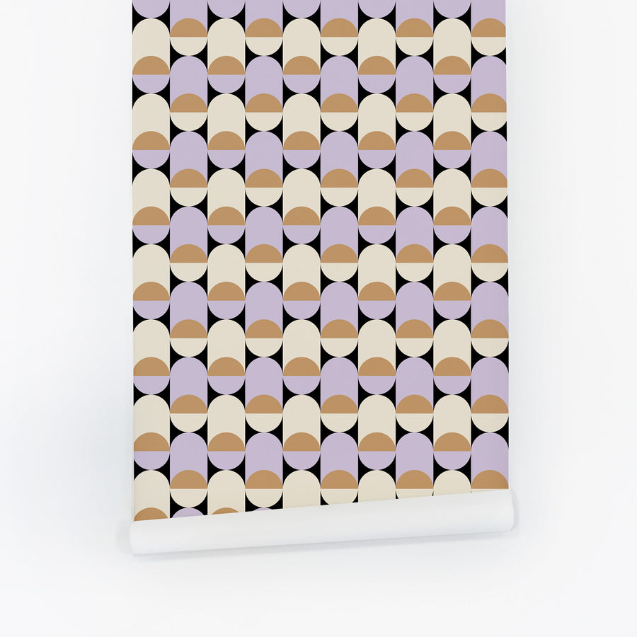 Lavender Mini Retro Design Wallpaper