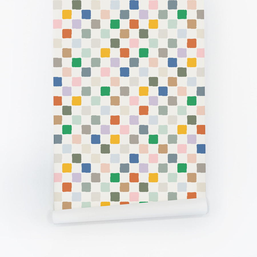 Colorful Checkers Removable Wallpaper