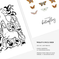 Horse And Butterfly Poster Duo Pack + Free FedEx Delivery