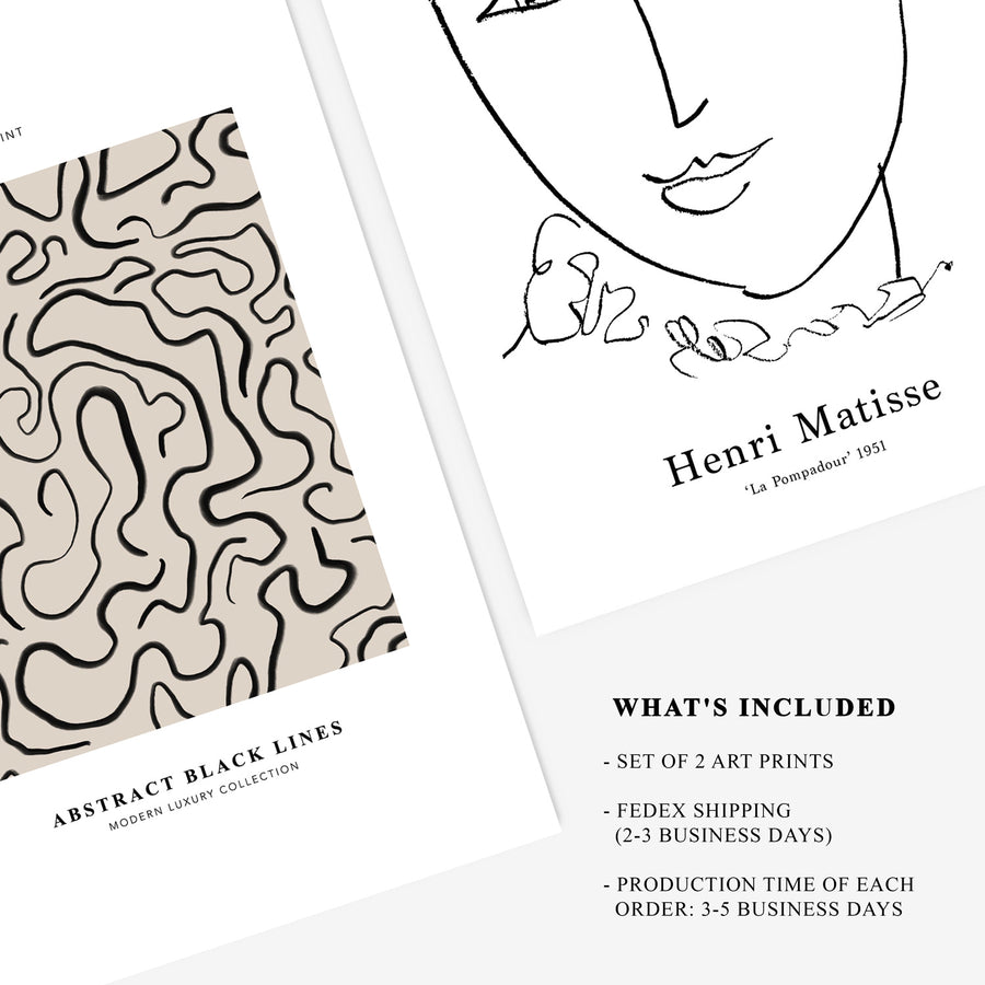 Abstract Henri Matisse Poster Duo Pack + Free FedEx Delivery