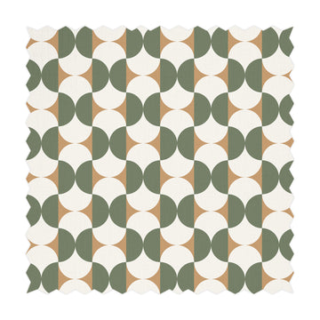 Olive Geometric Design Printed Fabric