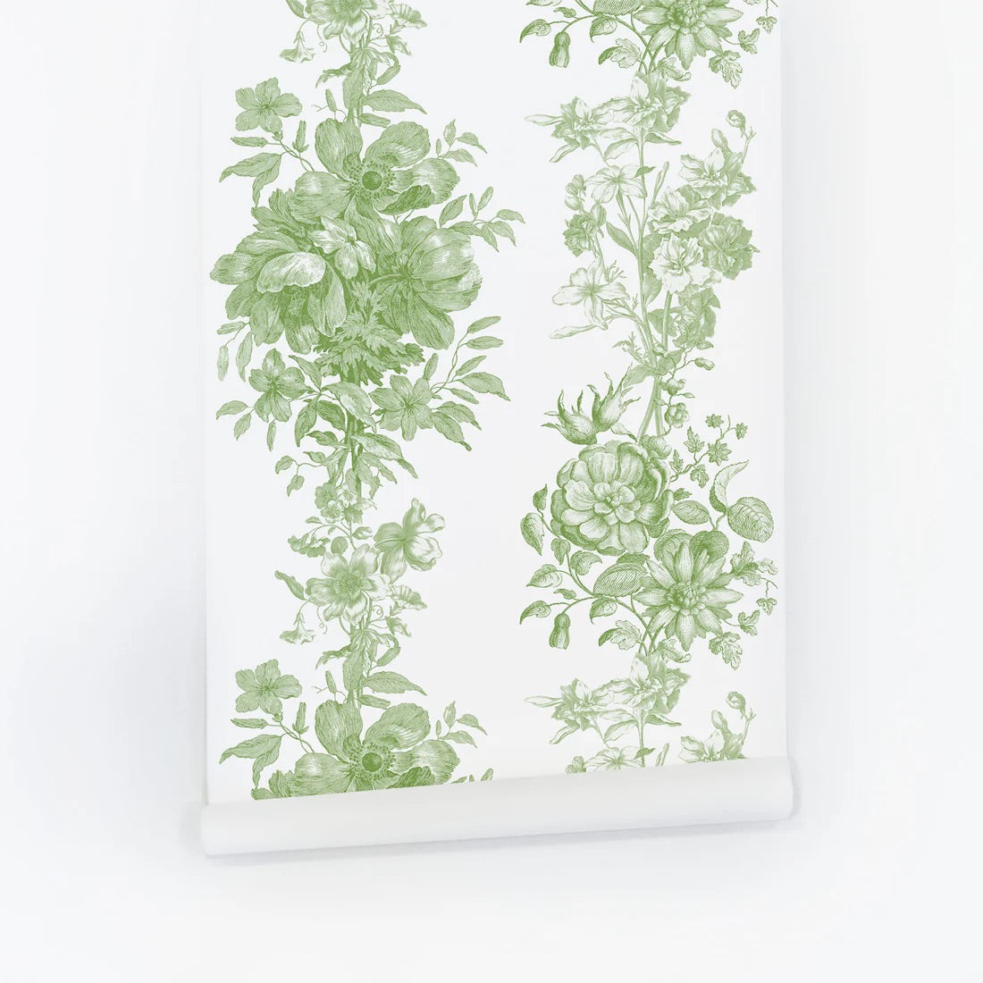 Grass Green Toile Pattern Removable Wallpaper