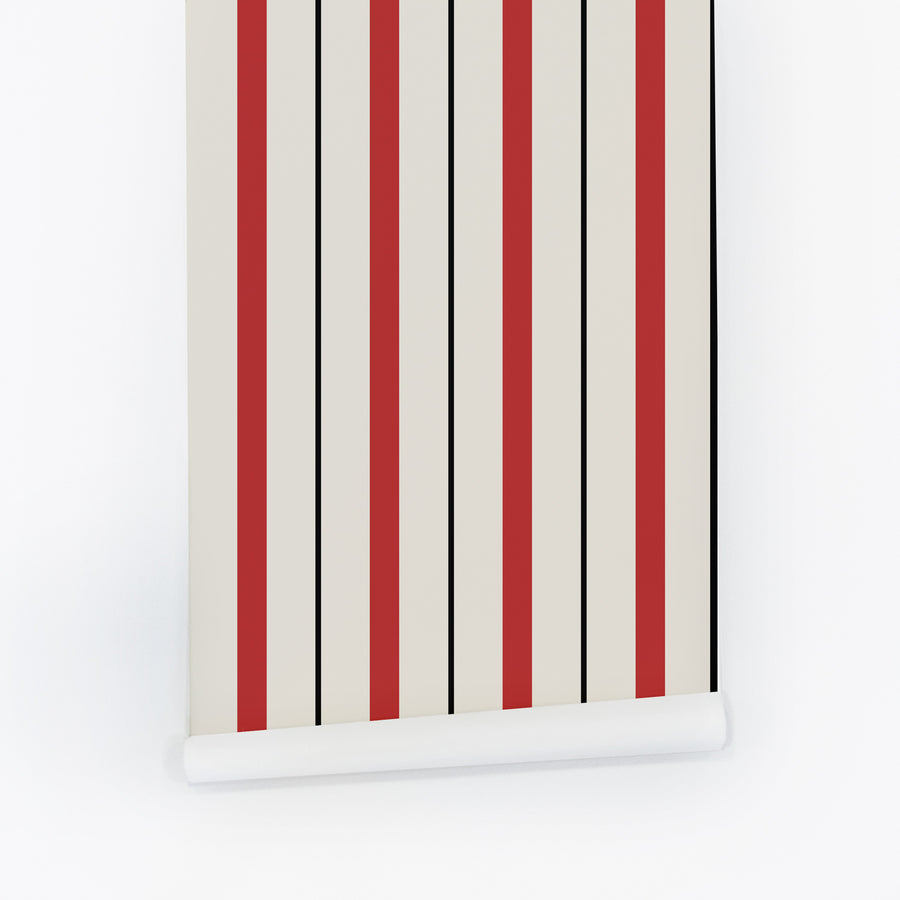 Red Modern Stripes Wallpaper