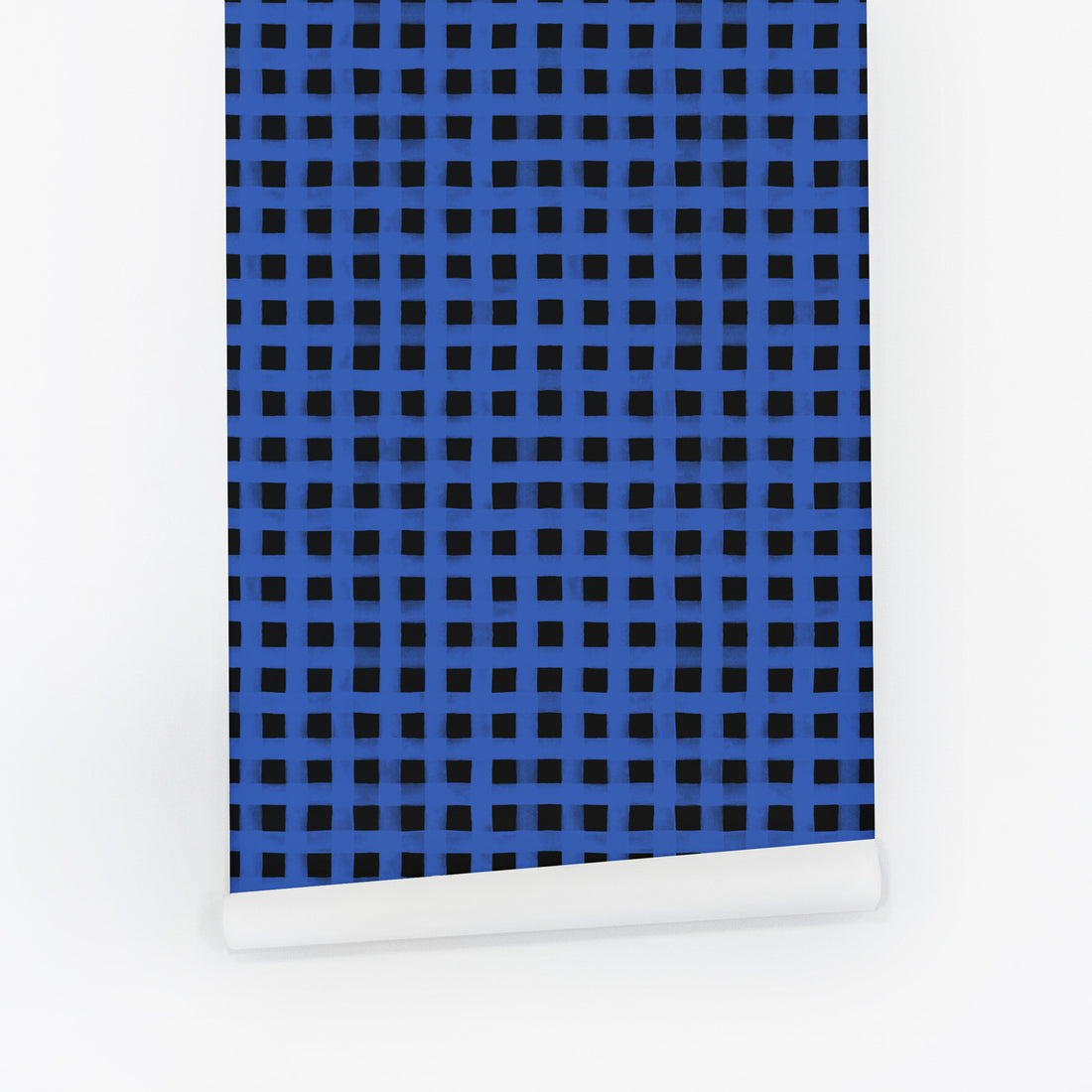 Bright Blue Watercolor Plaid Wallpaper