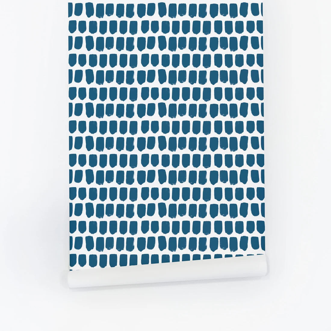 Blue Tiny Brush Removable Wallpaper In Petrol