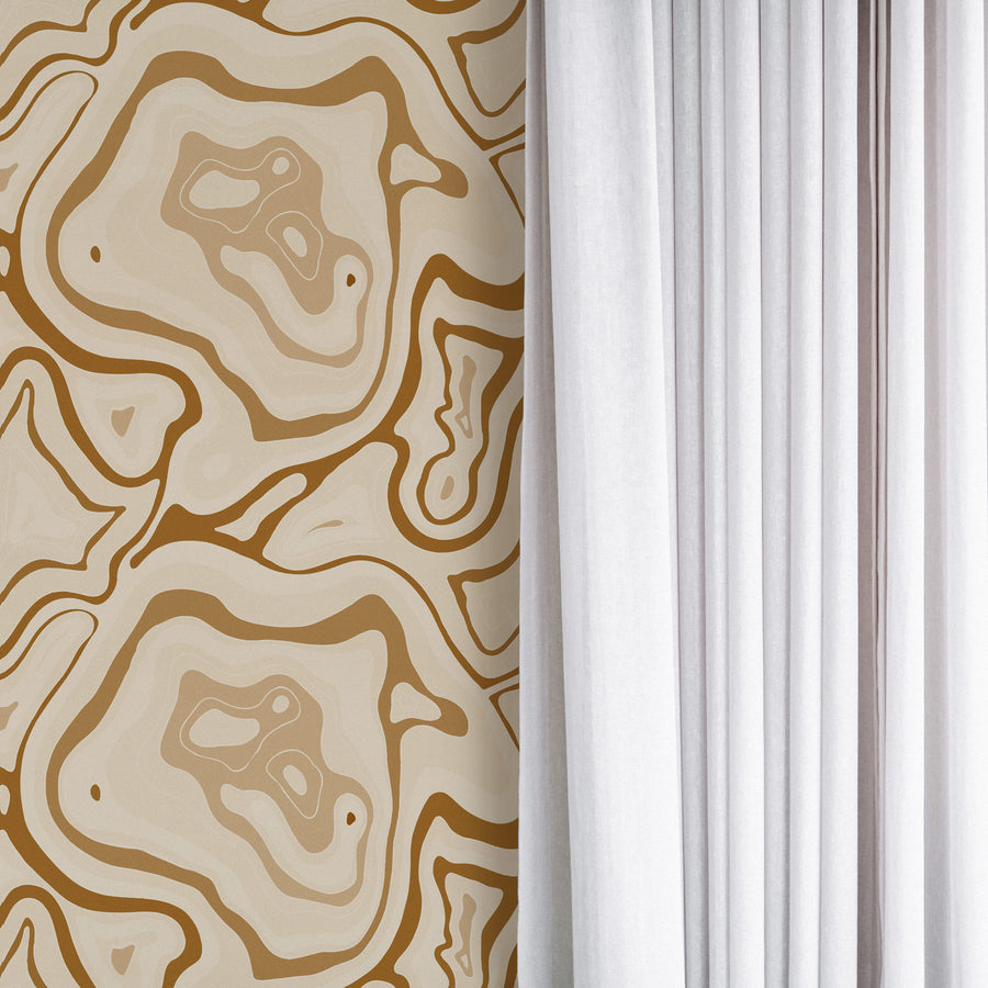 brown stone inspired peel and stick wallpaper pattern