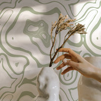 Light Olive Color Agate Print Wallpaper