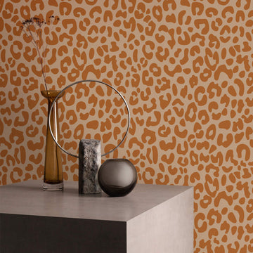 Luxury style cheetah wallpaper in hermes inspired colors