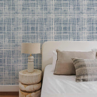 Blue Plaid Pattern Wallpaper