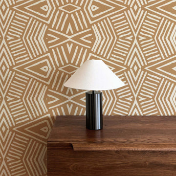 Neutral African Print Removable Wallpaper
