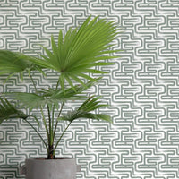 Tiny Maze removable wallpaper in Sage color