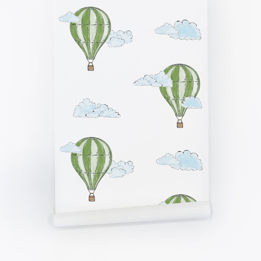 Grass Green Air Balloon Wallpaper