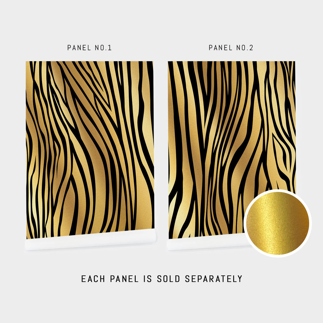 Metallic Gold Zebra Print Wallpaper