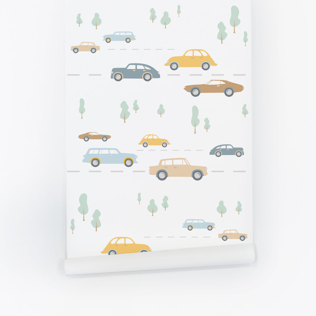 Pastel Vintage Cars Removable Wallpaper