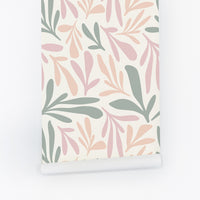 Pink And Green Floral Wallpaper