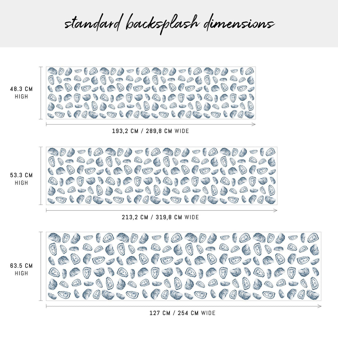 peel and stick backsplash size variations