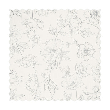 neutral floral print fabric design