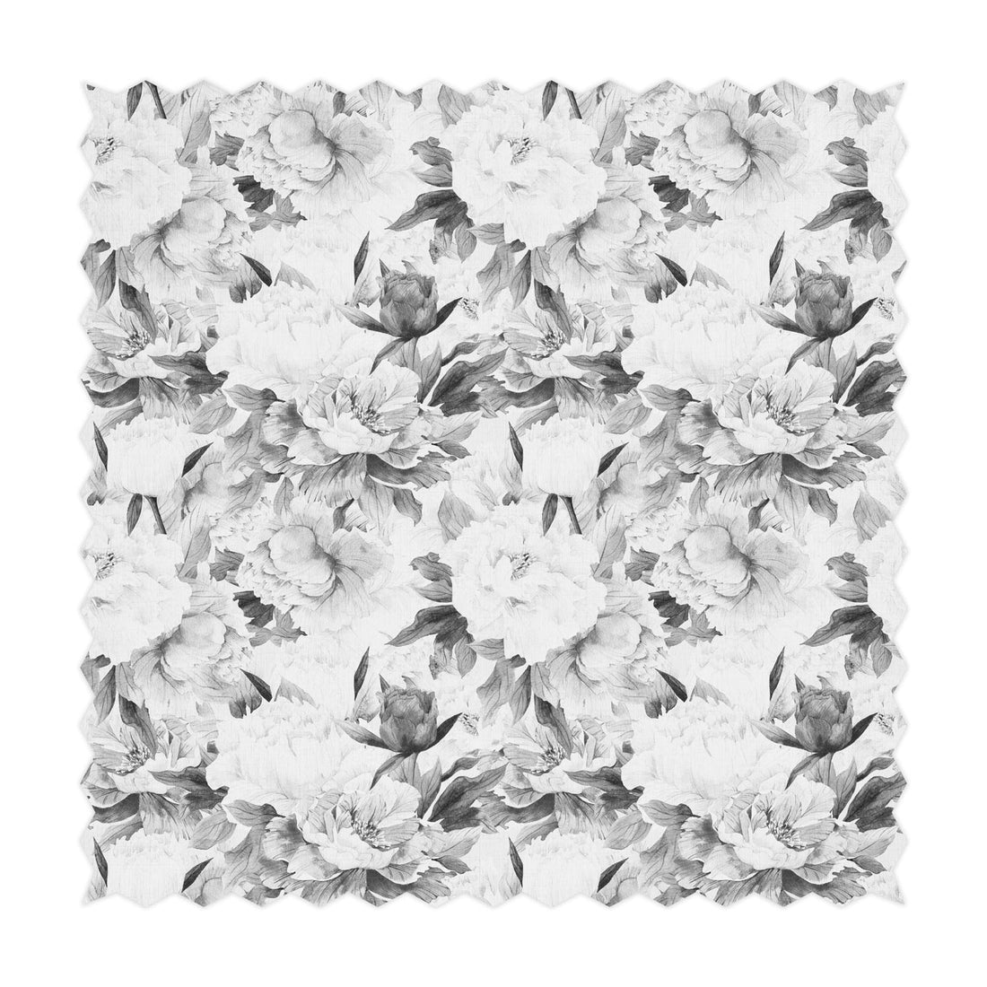 vintage grey fabric print design with florals