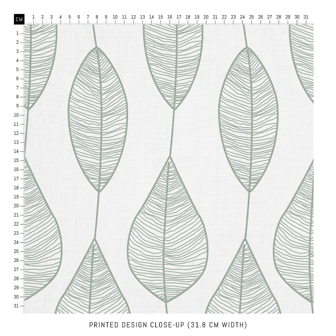 green fabric design with leaf pattern
