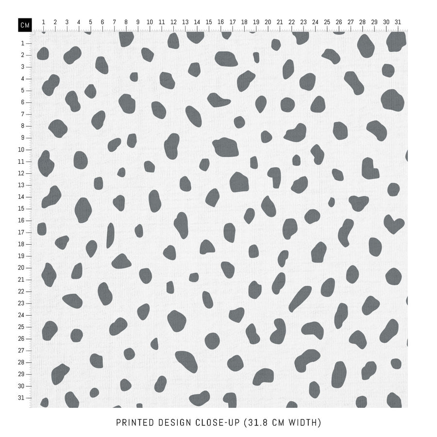 light grey dalmatian spot print fabric