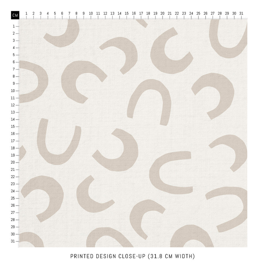 beige horseshoe pattern fabric