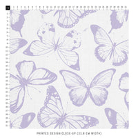 lavender color fabric with butterflies