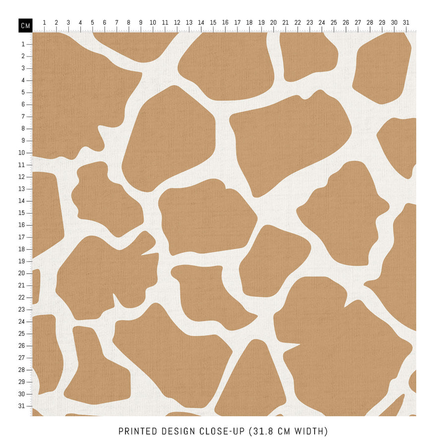 giraffe print design fabric close up