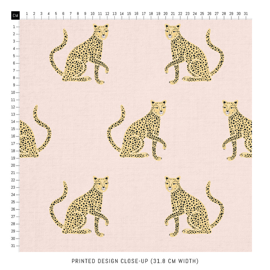 cute leopard design printed fabric