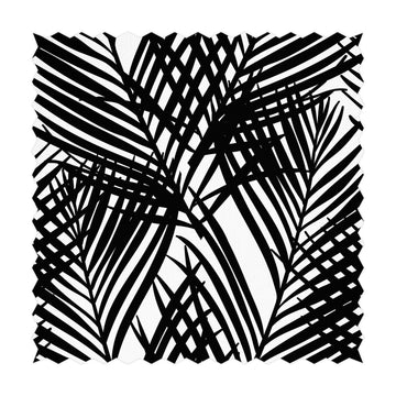 black palm leaves print fabric