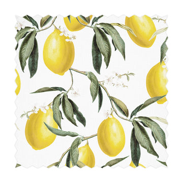 bright yellow lemon print fabric