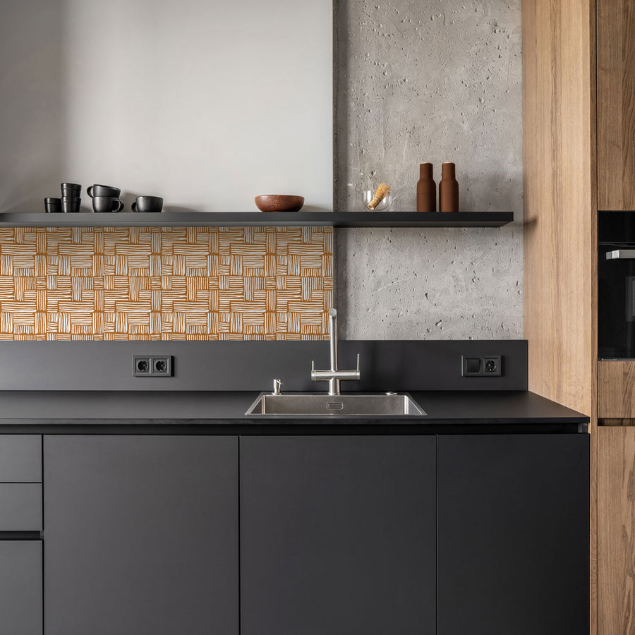 stylish peel and stick backsplash for kitchen in brown