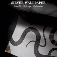 Silver Snake Metallic Wallpaper