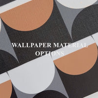 Abstract Funky Lines Wallpaper in Mocha Mousse