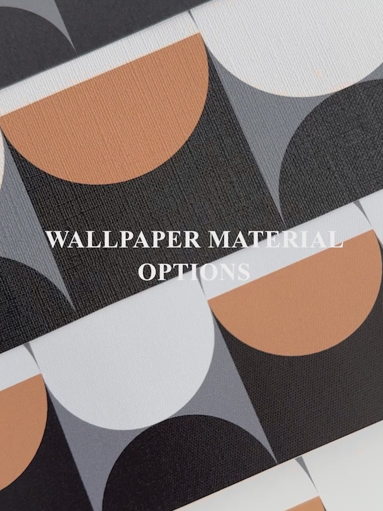 Abstract Funky Lines Wallpaper in Mocha Mousse