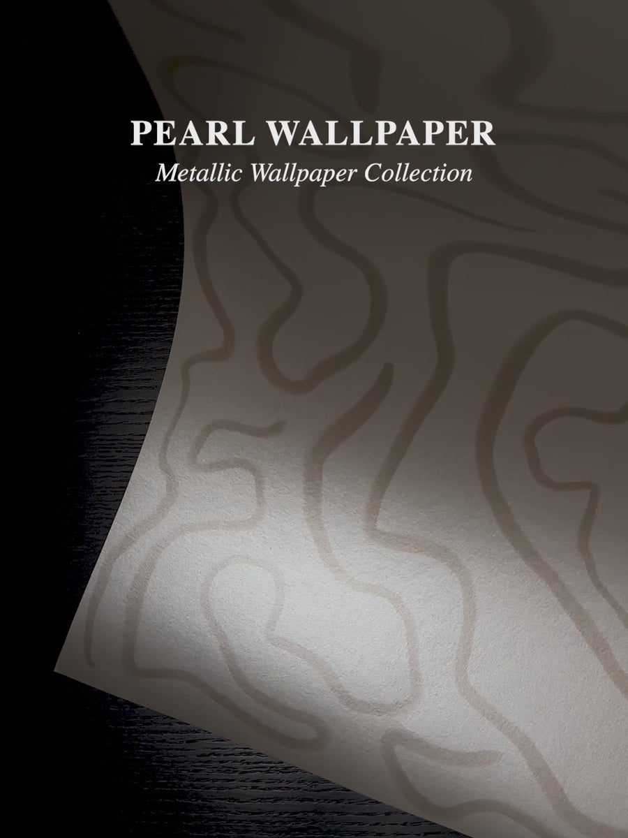 Metallic Pearl Abstract Funky Lines Wallpaper