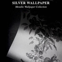 Silver Toile Pattern Metallic Wallpaper